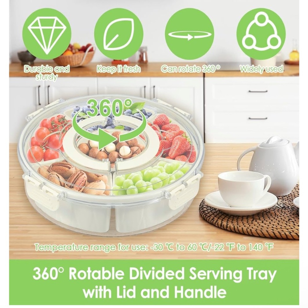 Divided rotating Food Server - Picture 3 of 7